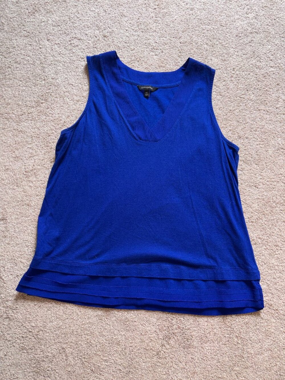 Banana Republic Cobalt Royal Blue Layered Sleeveless Top XL